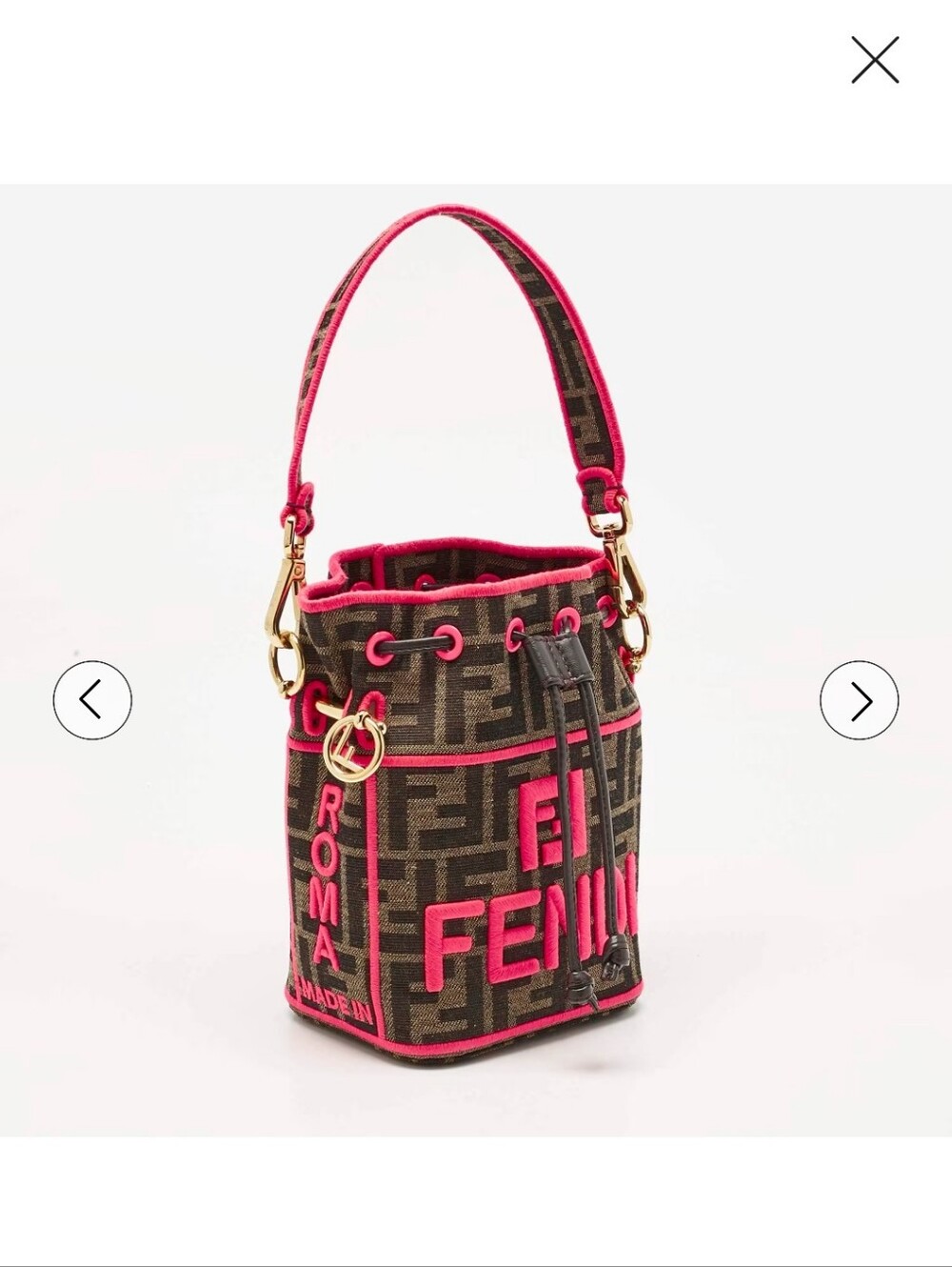 FENDI Canvas Zucca Roma Amor Mon Tresor Bag